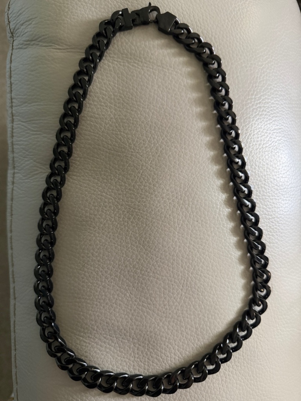 Chunky Black Link Chain Necklace